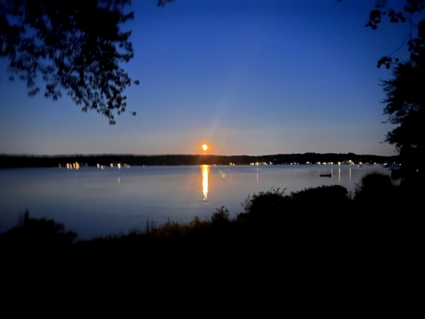 Bantam Lake with moon, 2024